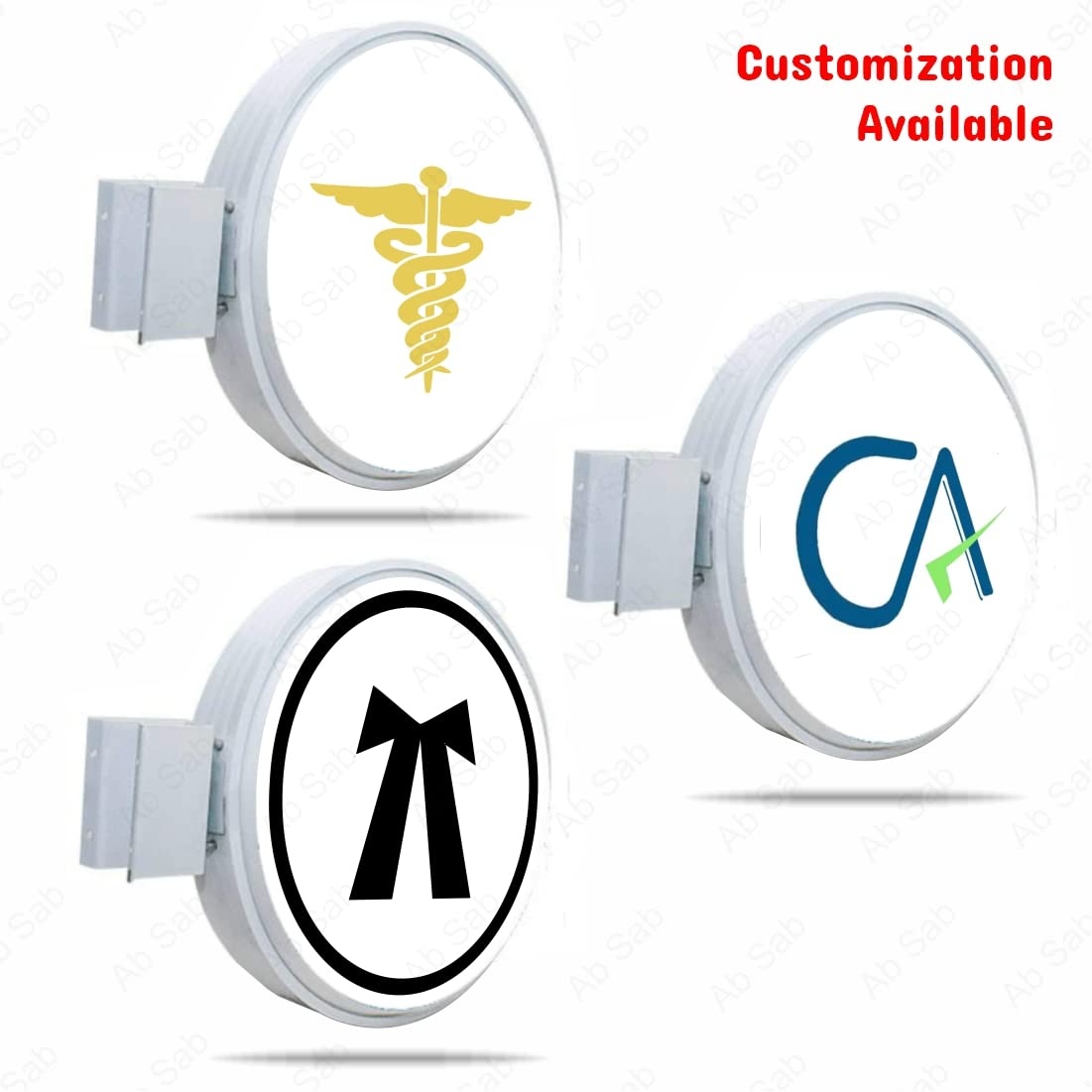 Ab Sab Acrylic LED Lollipop Flange Message Board Glow Signage for Branding and Promotion-Round - Image 5