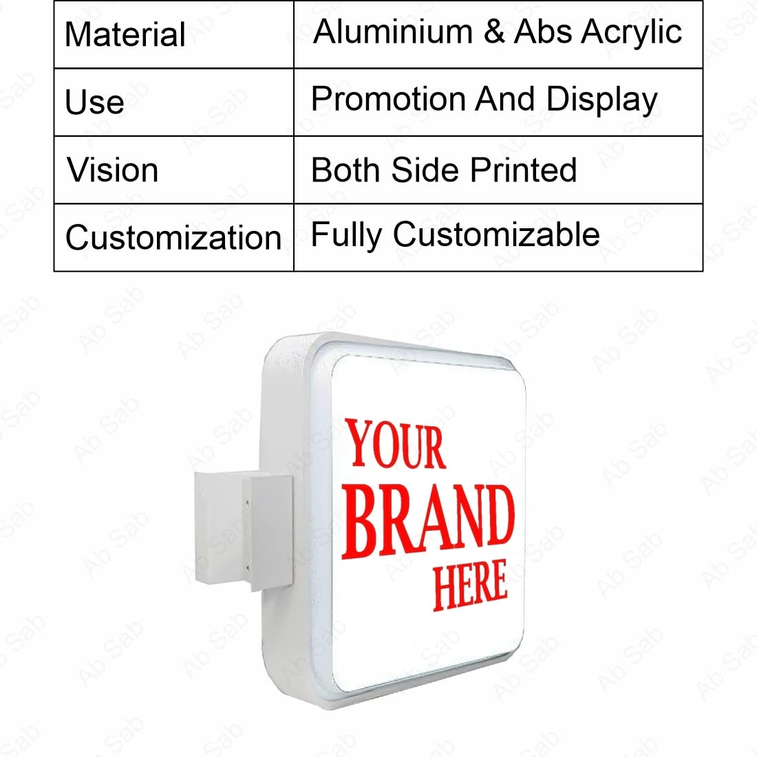 Ab Sab Acrylic LED Lollipop Flange Message Board Glow Signage for Branding and Promotion-Square - Image 3