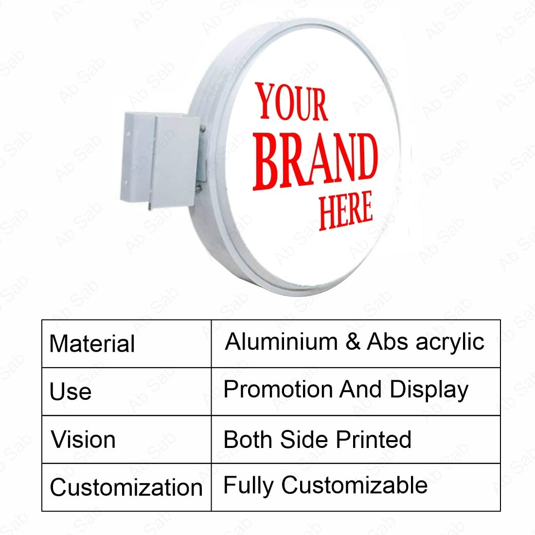 Ab Sab Acrylic LED Lollipop Flange Message Board Glow Signage for Branding and Promotion-Round - Image 3
