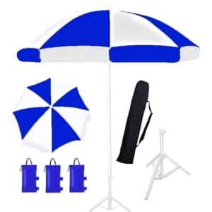 Ab Sab Large Umbrella 60 inch Oversize Lightweight Golf Umbrellas Windproof || Blue-white