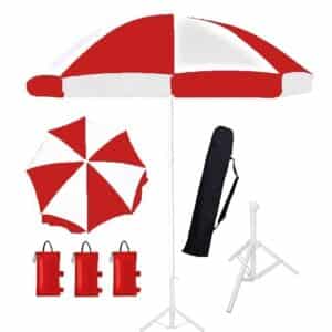 Ab Sab Large Umbrella 60 inch Oversize Lightweight Golf Umbrellas Windproof || Red-white