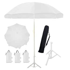 Ab Sab Large Umbrella 60 inch Oversize Lightweight Golf Umbrellas Windproof || White