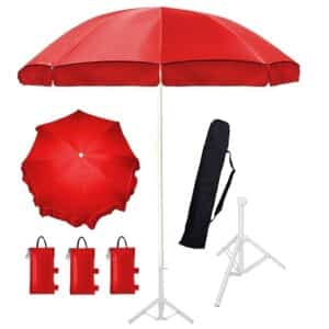 Ab Sab Large Umbrella 60 inch Oversize Lightweight Golf Umbrellas Windproof || Red