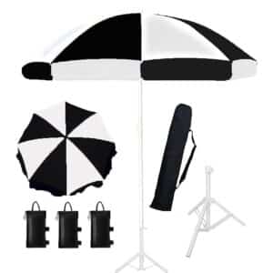 Ab Sab Large Umbrella 60 inch Oversize Lightweight Golf Umbrellas Windproof || Black-white