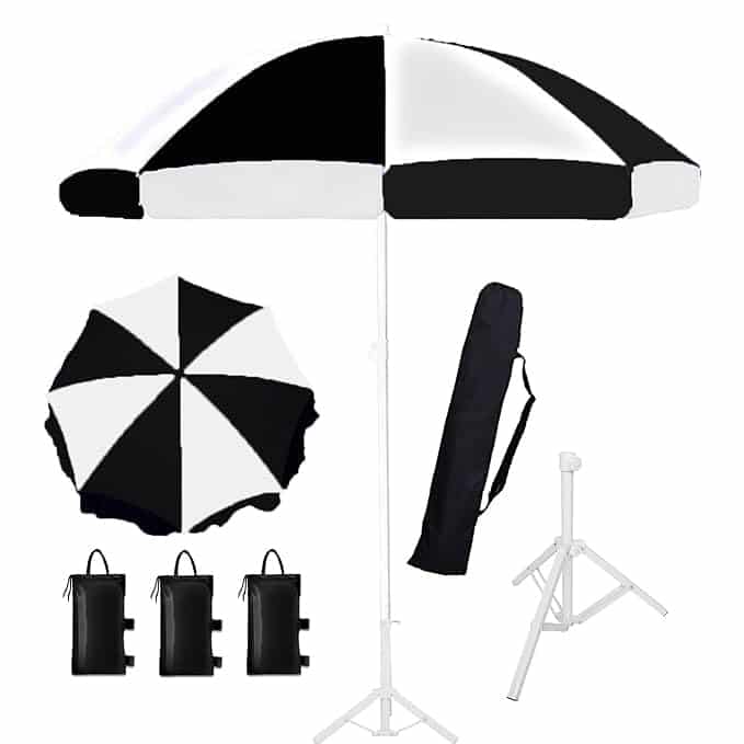 Ab Sab Large Umbrella 60 inch Oversize Lightweight Golf Umbrellas Windproof || Black-white