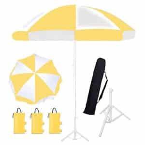 Ab Sab Large Umbrella 60 inch Oversize Lightweight Golf Umbrellas Windproof || Yellow-white
