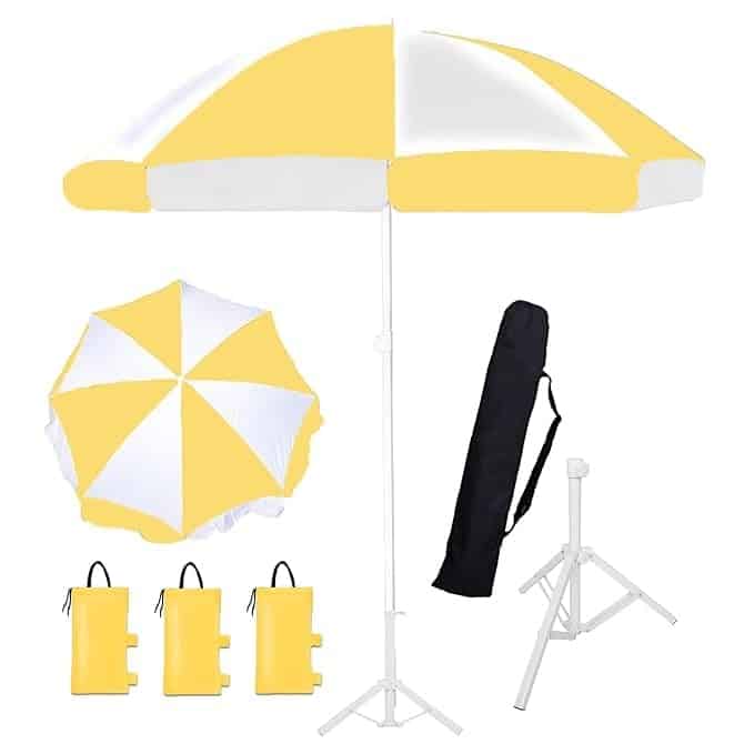 Ab Sab Large Umbrella 60 inch Oversize Lightweight Golf Umbrellas Windproof || Yellow-white