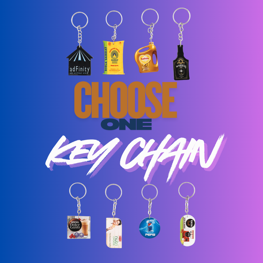 Ab Sab Personalized Digital Print Keychain with Custom Brand Name and Custom Name for Gifting , Choose your Design. (MOQ-1000)